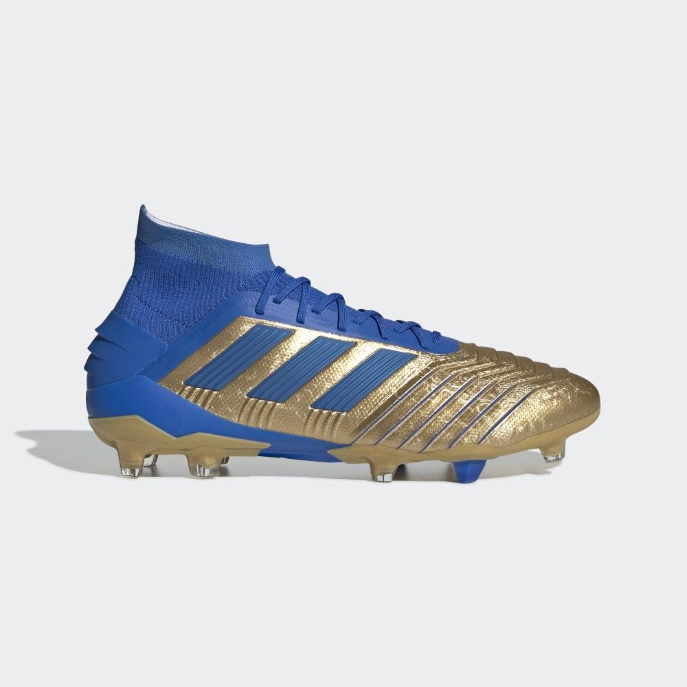 Ghete Fotbal Adidas Predator 19.1 Firm Ground Dama Romania - Aurii Metal/Albastri/Albi F35608
